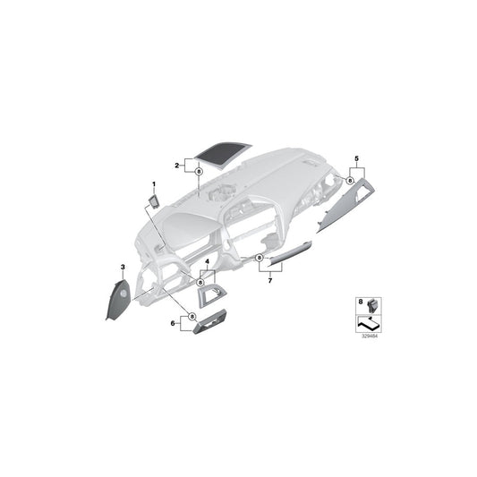 Genuine BMW 51459286766 F22 F23 Trim Instr.Panel Fineline Pur Driver OXIDSILBER (Inc. 228i, 220d & 220i) | ML Performance US Car Parts