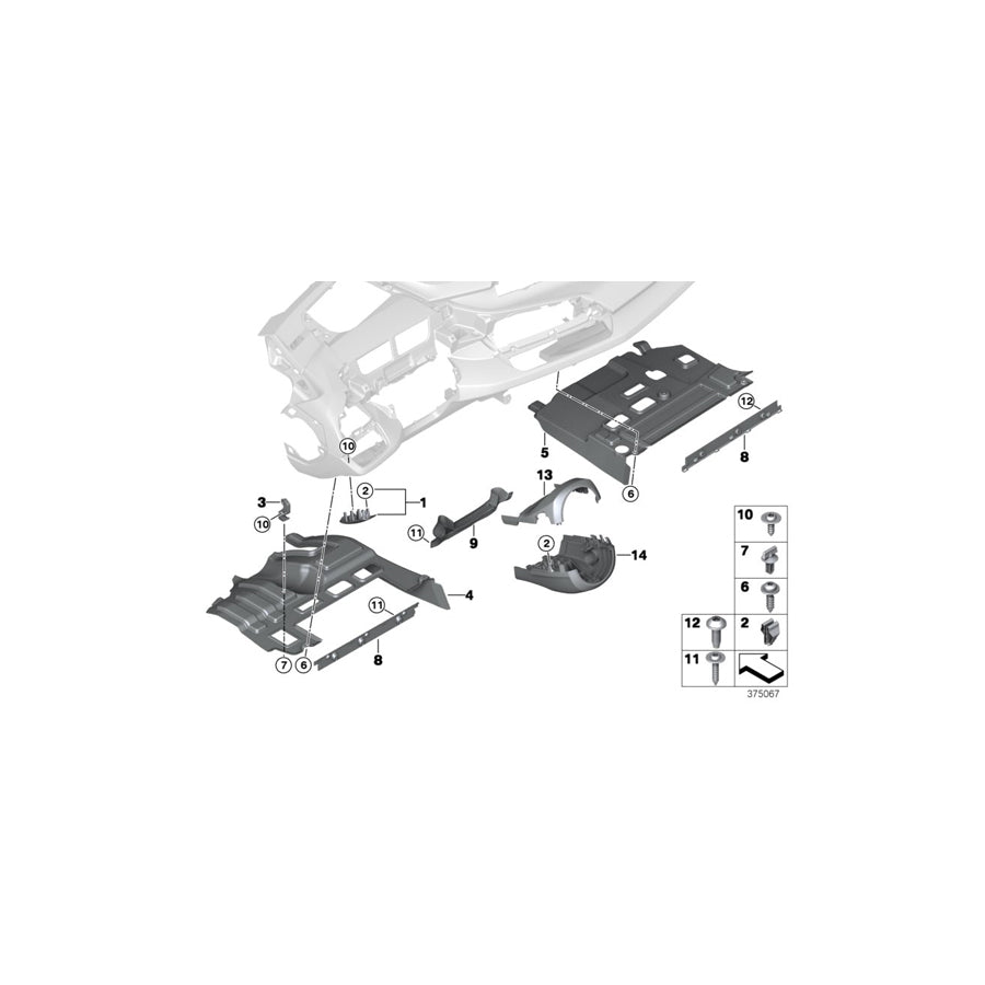Genuine BMW 51459284357 I15 Trim Panel, Steering Column, Top (Inc. i8) | ML Performance US Car Parts