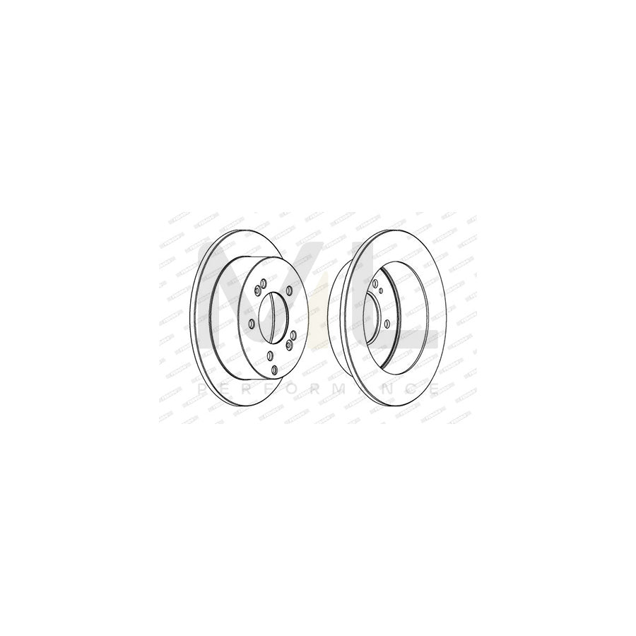 FERODO PREMIER DDF1447 Brake Disc Solid, without bolts/screws | ML Performance Car Parts