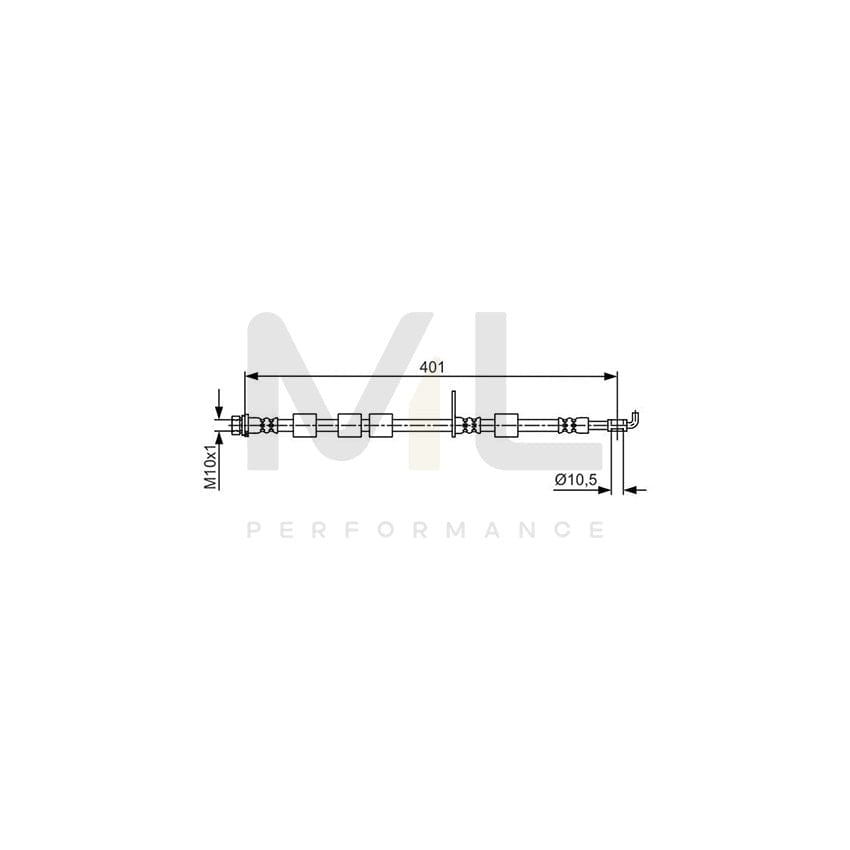 BOSCH 1 987 481 700 Brake Hose 401mm, M10x1 | ML Performance Car Parts