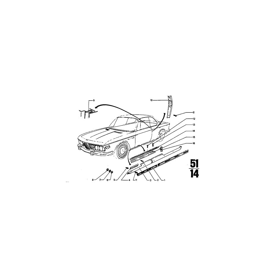 Genuine BMW 51131810778  Covering Column Rear Right (Inc. 3.0CS, 2.5CS & 3.0CSi) | ML Performance US Car Parts