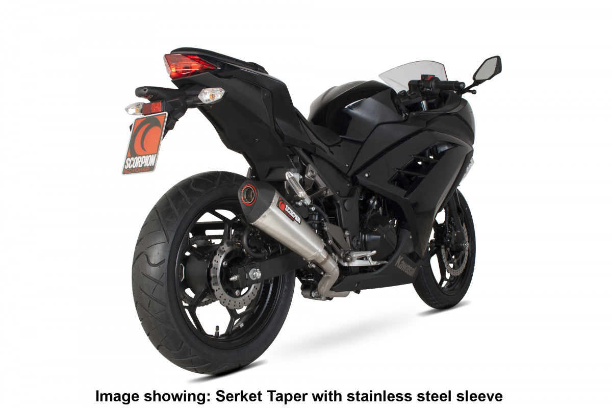 Scorpion RKA96SYSCEO Kawasaki Serket Taper Full System - Carbon Fibre Sleeve (Ninja 300 / Z300) | ML Performance US US