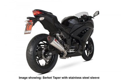 Scorpion RKA96SYSCEO Kawasaki Serket Taper Full System - Carbon Fibre Sleeve (Ninja 300 / Z300) | ML Performance US US