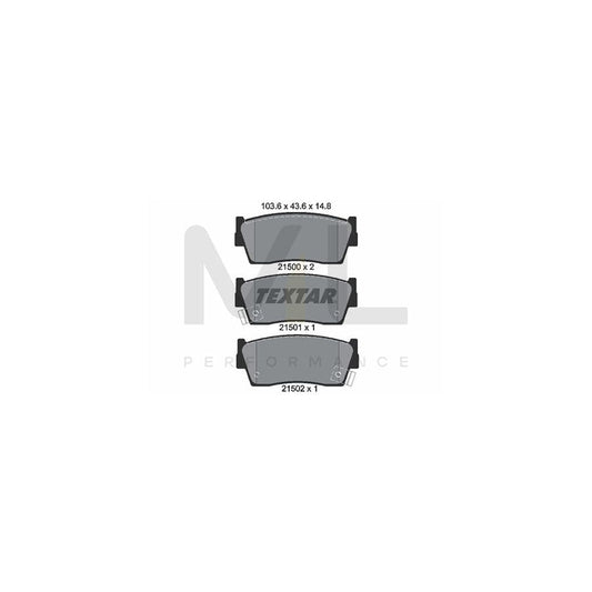 TEXTAR 2150001 Brake pad set with acoustic wear warning | ML Performance Car Parts