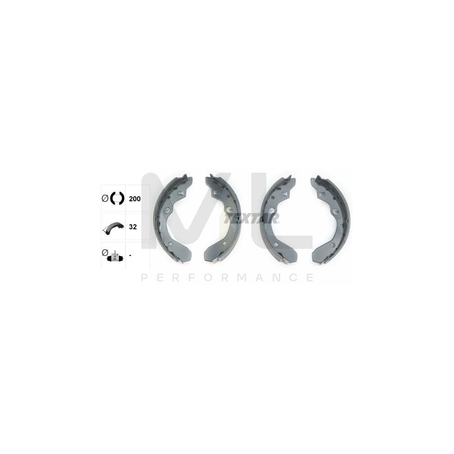 TEXTAR 91056300 Brake Shoe Set without handbrake lever | ML Performance Car Parts