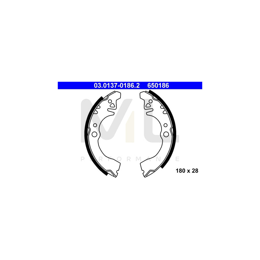 ATE 03.0137-0186.2 Brake Shoe Set