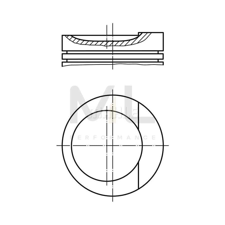 MAHLE ORIGINAL 034 84 01 Piston for AUDI 80 B3 (89, 89Q, 8A) 82,76 mm, without cooling duct | ML Performance Car Parts