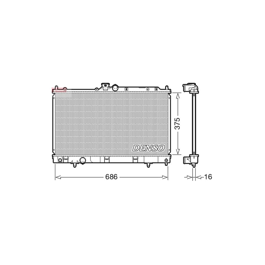 DENSO DRM45036 Engine Radiator for Mitsubishi Lancer