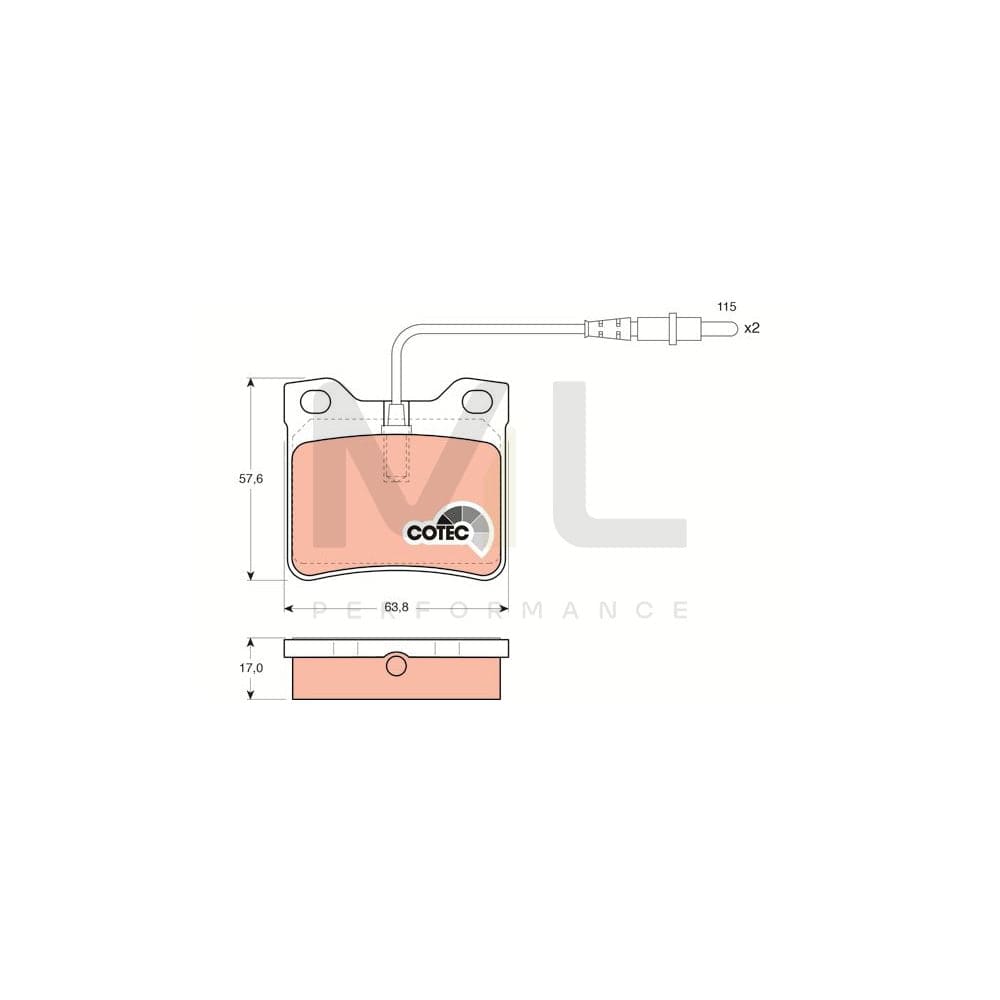 TRW Cotec Gdb985 Brake Pad Set For Peugeot 605 Saloon Incl. Wear Warning Contact | ML Performance Car Parts