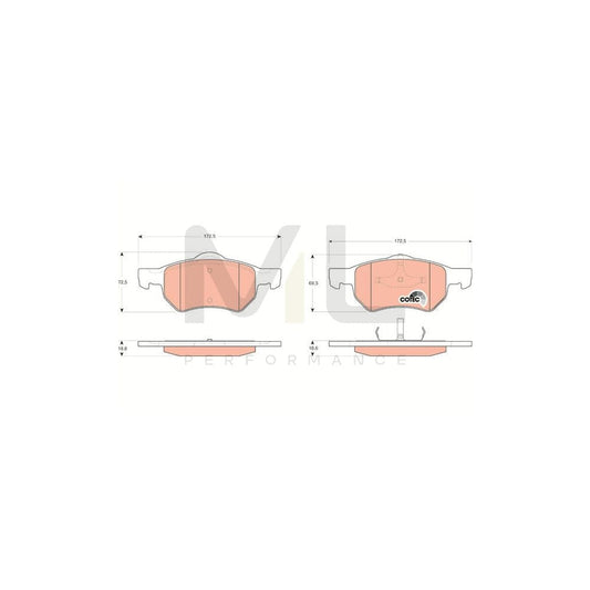 TRW Cotec Gdb4128 Brake Pad Set Not Prepared For Wear Indicator | ML Performance Car Parts
