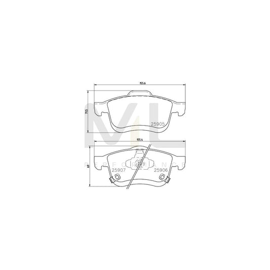 Hella 8DB 355 021-801 Brake Pad Set For Fiat 500L (351, 352) With Acoustic Wear Warning