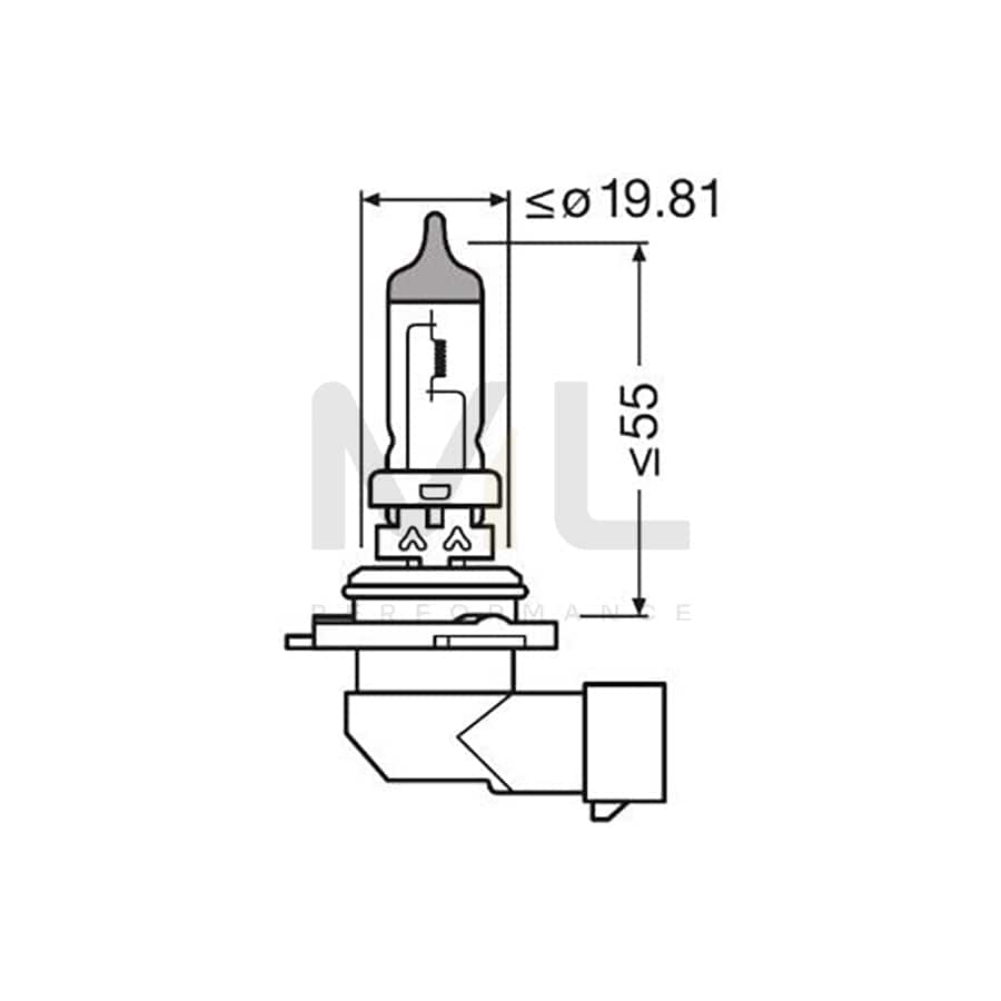 OSRAM 9006CBN-HCB Bulb, spotlight HB4 12V 51W P22d 5000K Halogen