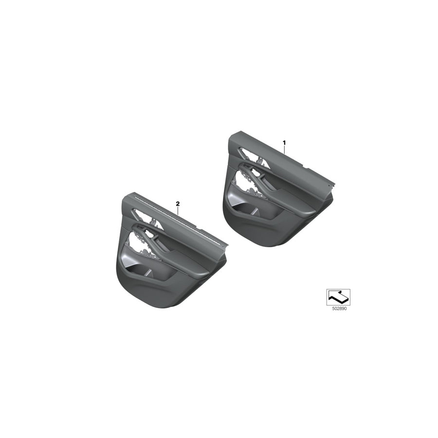 Genuine BMW 51427997380 G05 Door Lining Leather Rear Right NACHTBLAU (Inc. X5 25dX, X5 30iX & X5 M50dX) | ML Performance US