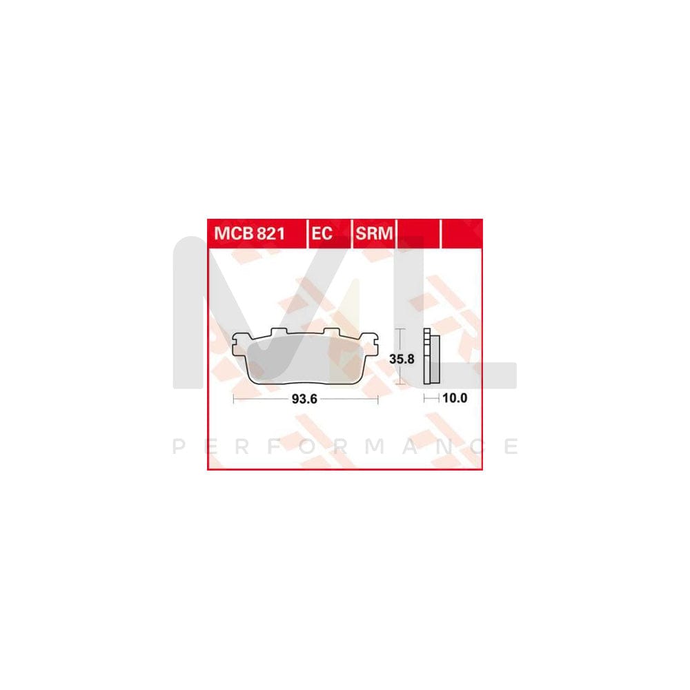 TRW Sinter Maxi Scooter Mcb821Srm Brake Pad Set | ML Performance Car Parts