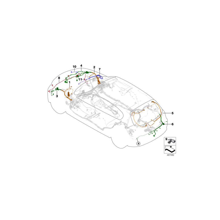 Genuine BMW 61119230600 E84 Rep. Wiring Harness, Strut Sector, Left (Inc. X1 20dX, X1 20d & X1 28i) | ML Performance US Car Parts