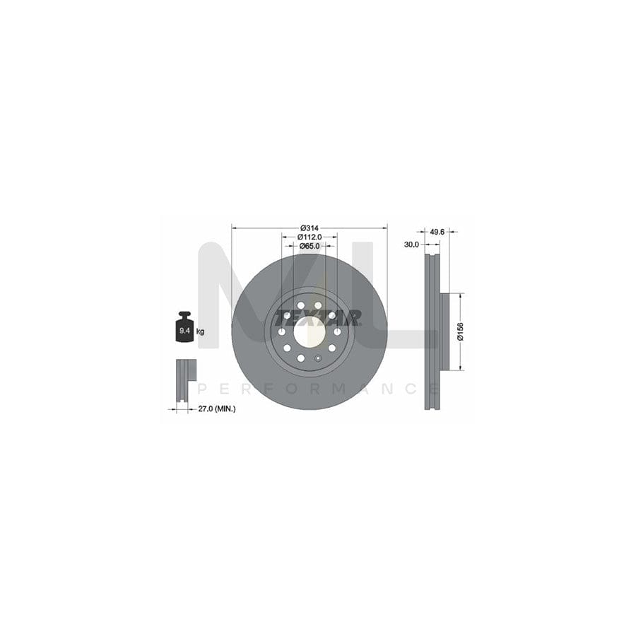 TEXTAR PRO 92232403 Brake Disc Internally Vented, Coated, without wheel hub, without wheel studs | ML Performance Car Parts