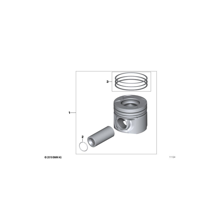 Genuine BMW 11257792101 E60 E61 Mahle Piston 84,200mm(+0,25) (Inc. 525d) | ML Performance UK Car Parts
