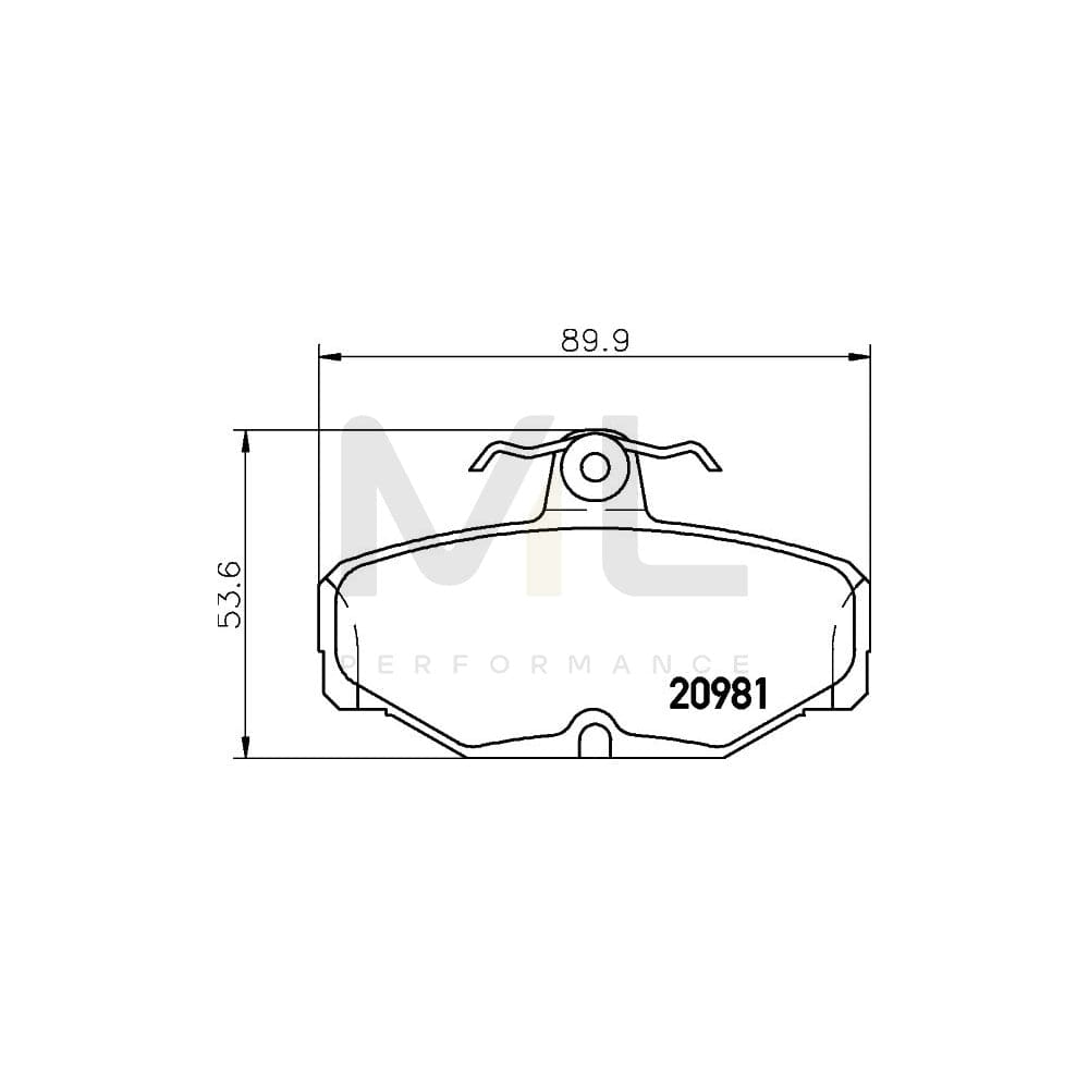 Hella 8DB 355 017-621 Brake Pad Set Not Prepared For Wear Indicator, With Brake Caliper Screws