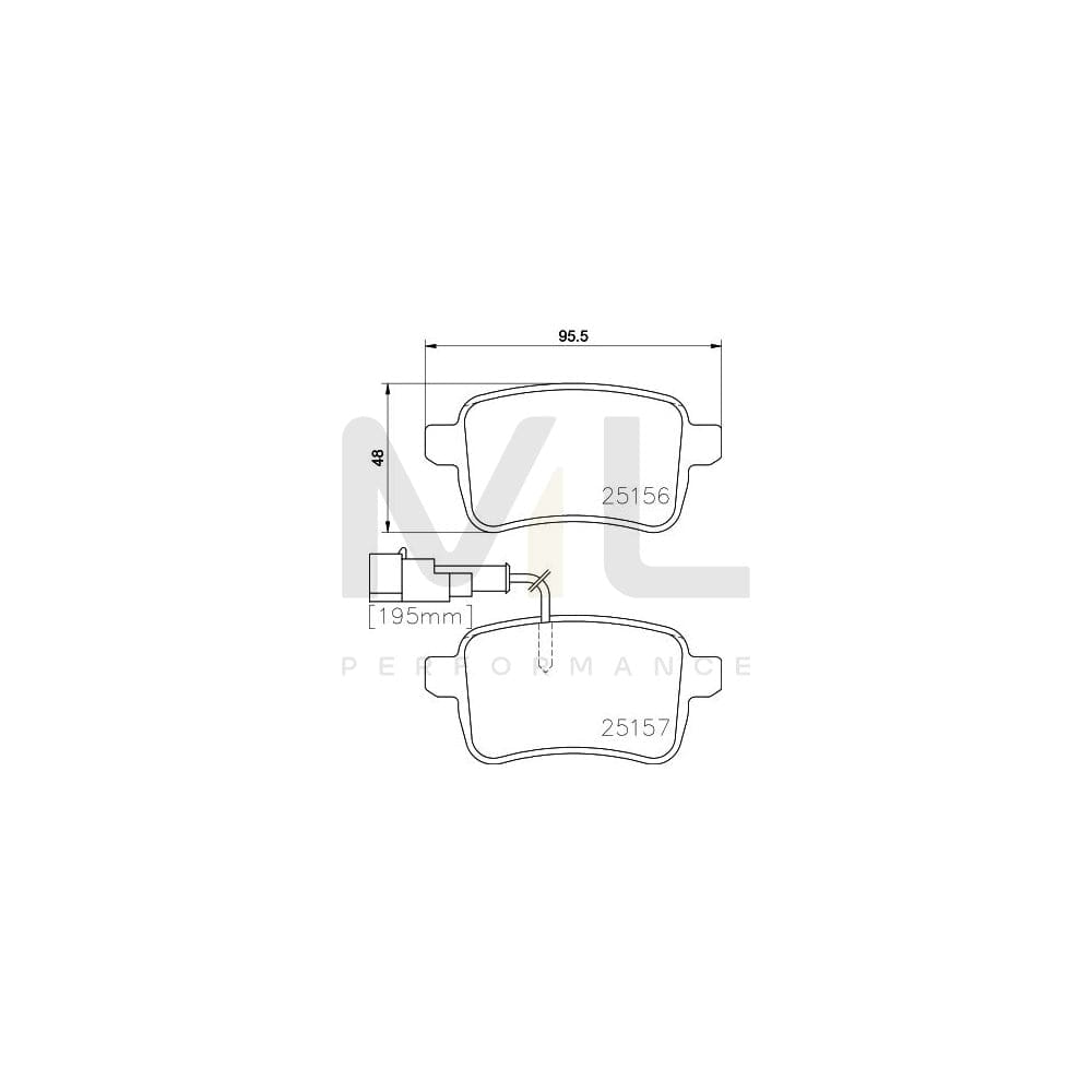 Hella 8DB 355 015-541 Brake Pad Set With Integrated Wear Warning Contact