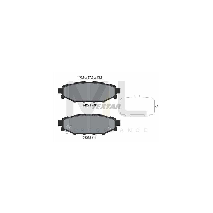 TEXTAR 2427101 Brake pad set with acoustic wear warning | ML Performance Car Parts