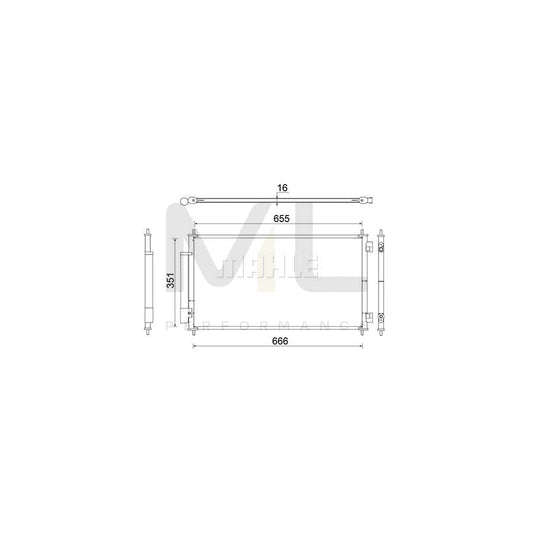 MAHLE ORIGINAL AC 811 000S Air conditioning condenser for HONDA CR-V III (RE) with dryer | ML Performance Car Parts