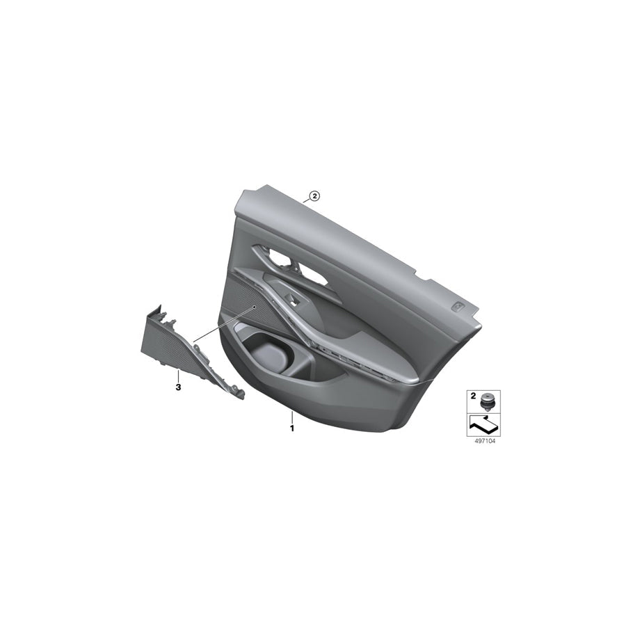 Genuine BMW 51429462601 G20 G21 Door Trim Panel, Rear, Left BLACK (Inc. 330dX, 320i 1.6 & M340iX) | ML Performance US
