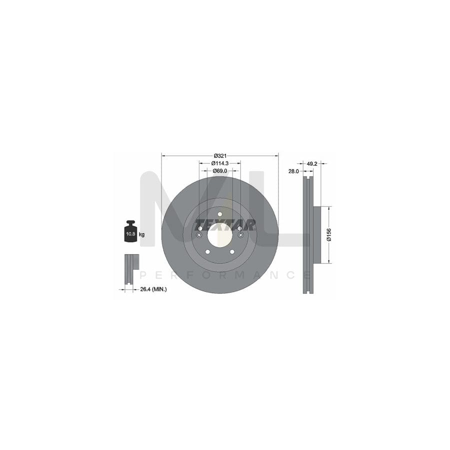 TEXTAR 92242903 Brake Disc Internally Vented, Coated, without wheel hub, without wheel studs | ML Performance Car Parts