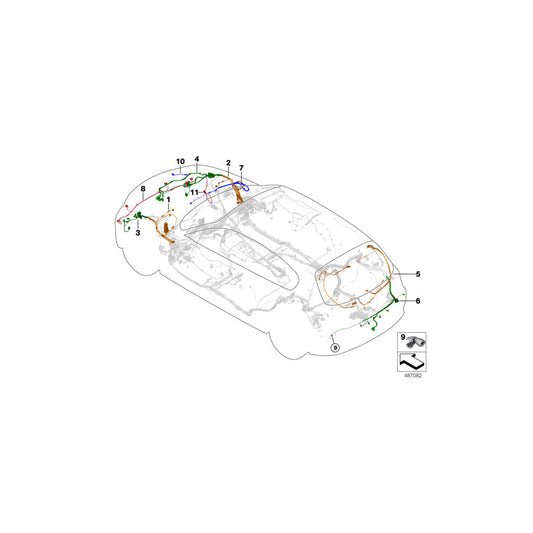 Genuine BMW 61119133633 E91 E81 E93 Rep. Wiring Harness, Strut Sector, Left (Inc. M3, 118d & 116i 1.6) | ML Performance US Car Parts