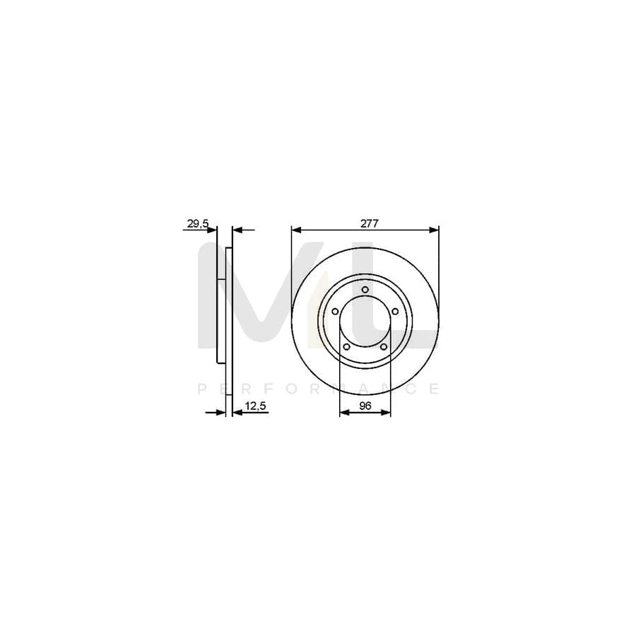 BOSCH 0 986 479 487 Brake Disc Solid, Oiled | ML Performance Car Parts