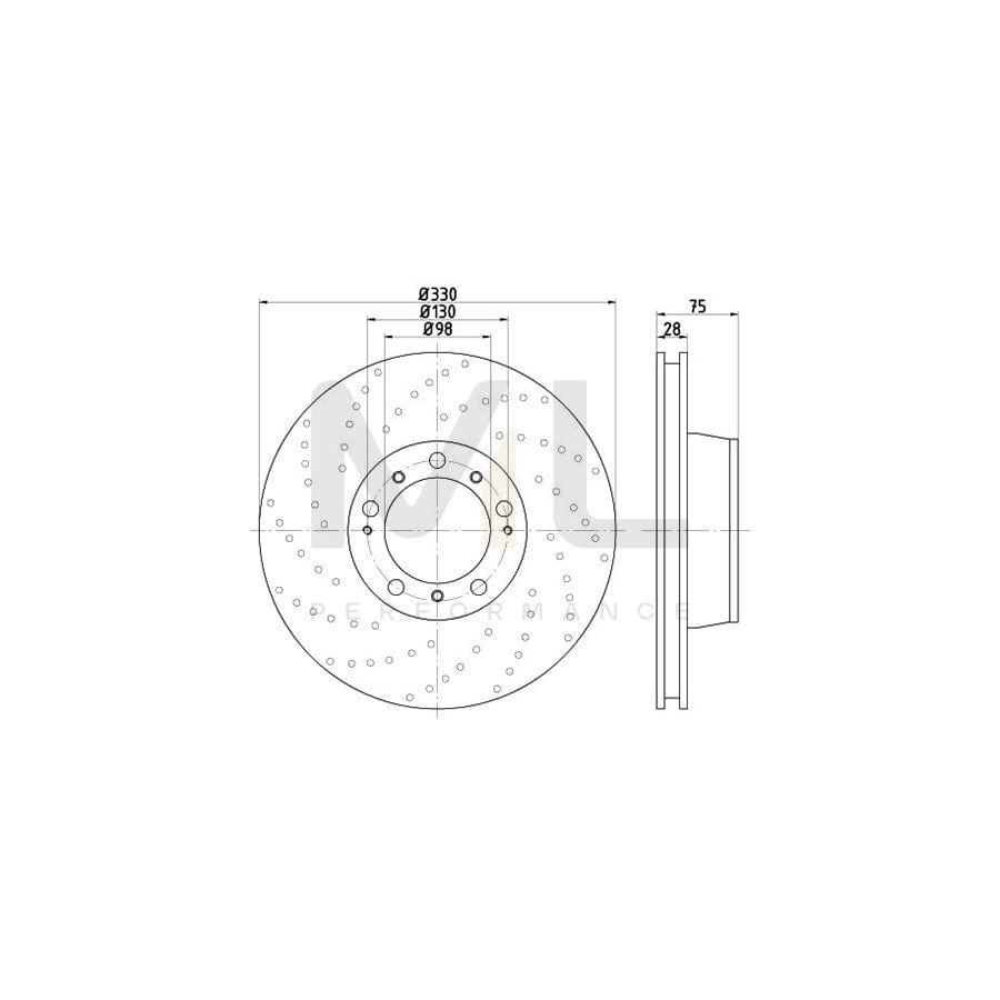 TEXTAR OE-Line 92219010 Brake Disc for PORSCHE 911 Internally Vented, High-carbon, without wheel hub, without wheel studs | ML Performance Car Parts