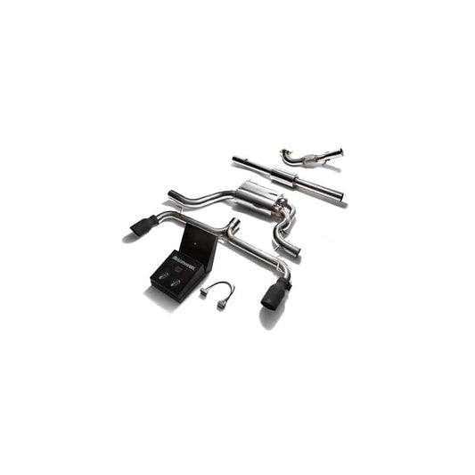 Armytrix VWG6T-DD VWG6T-DS22M Valvetronic Exhaust System Volkswagen Scirocco R 2.0TSI 2009-2019 with Dual Matte Black 4"