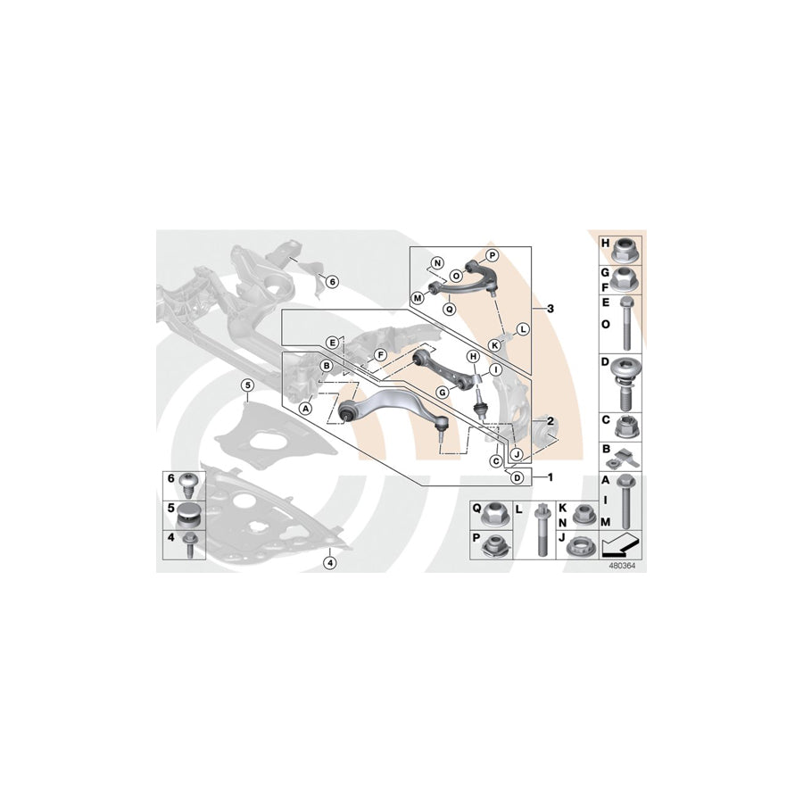 Genuine BMW 31122450817 F10 F12 Repair Kit Wishbone Top VALUE LINE (Inc. 525dX, 528i & 520d) | ML Performance US Car Parts