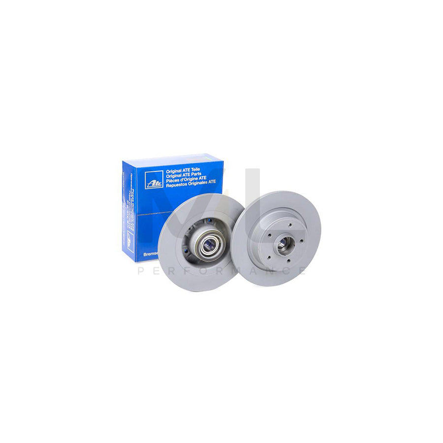 ATE 24.0111-0101.2 Brake Disc Solid, Coated, with ABS sensor ring, with wheel bearing  - 1 piece