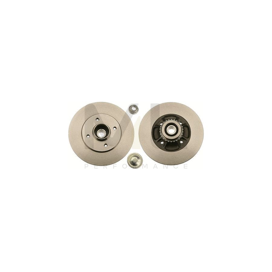 TRW DF6045BS Brake Disc for RENAULT Clio II Hatchback (BB, CB) Solid, with ABS sensor ring, with wheel bearing | ML Performance Car Parts
