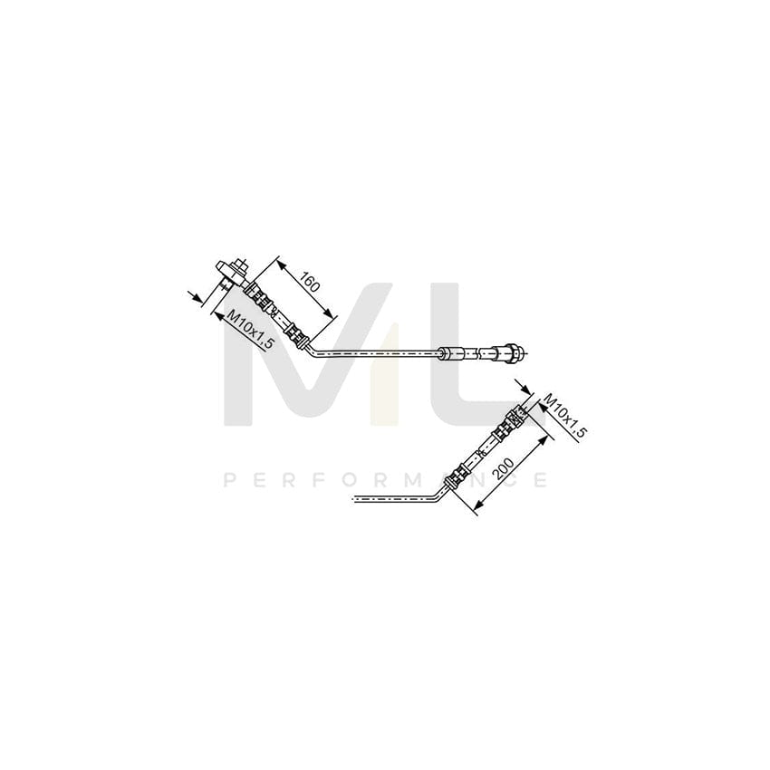 BOSCH 1 987 476 054 Brake Hose for BMW X5 (E53) 417mm, M10x1 | ML Performance Car Parts