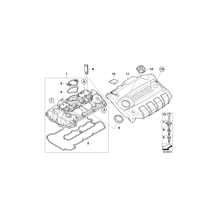 Genuine BMW 11127566614 E60 E61 Ignition Coil Covering (Inc. 520i) | ML Performance US Car Parts