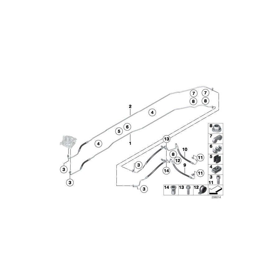 Genuine BMW 37136777223 F07 F12 Pipe Support (Inc. 530d 155kW, M550dX & 750LiX 4.0) | ML Performance US Car Parts