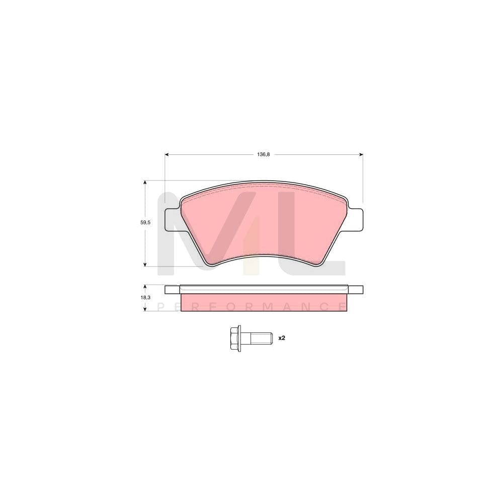 TRW Gdb1524 Brake Pad Set Not Prepared For Wear Indicator | ML Performance Car Parts