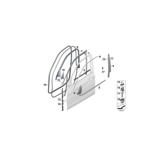 Genuine BMW 51317289632 F15 Trim, Window Frame, Upper, Door Fr Right CHROM (Inc. X5) | ML Performance US Car Parts