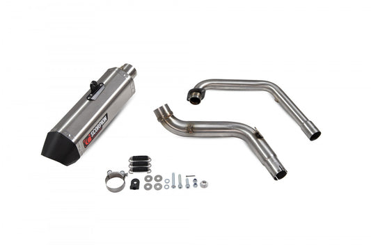 Scorpion RHA183SYSSEO Honda CB125 R Serket Parallel Full System - Brushed Stainless Steel Sleeve | ML Performance US US