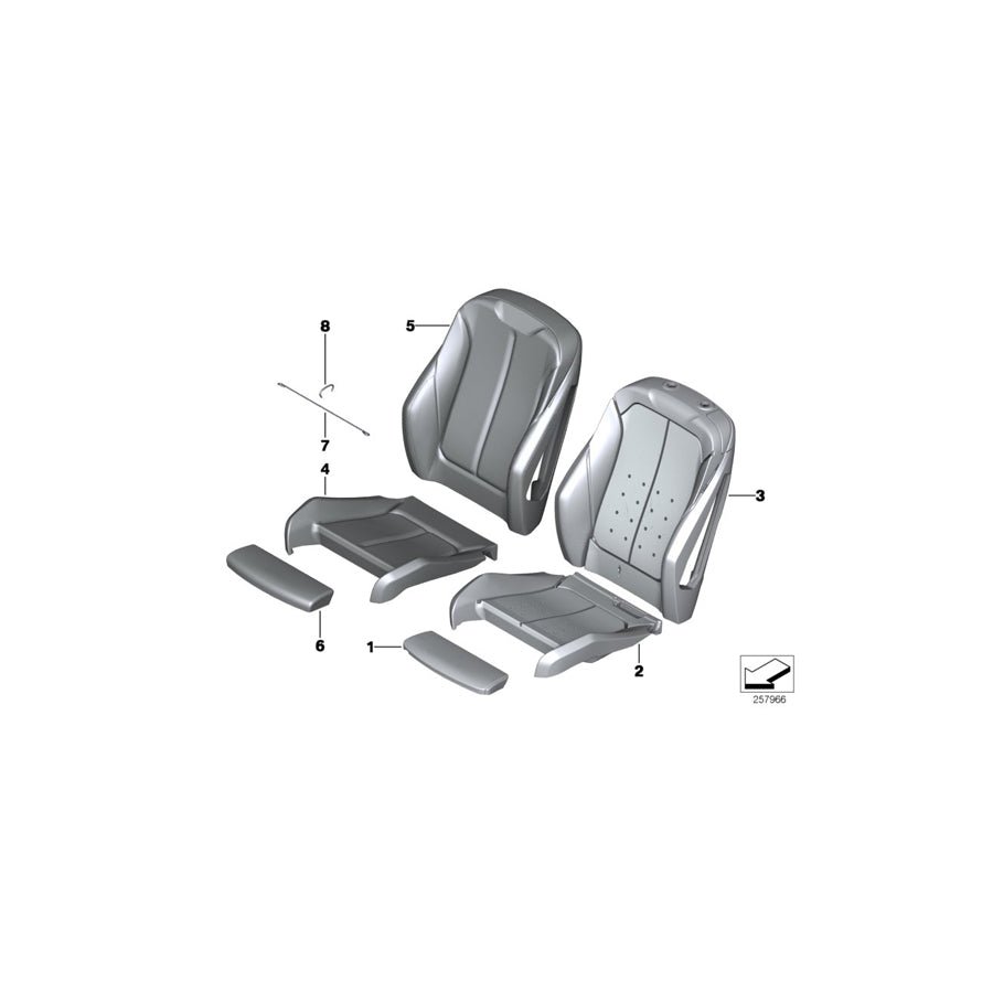 Genuine BMW 52107361711 F23 Leather Cover Sport Backrest Left TERRA (Inc. 218i, 228i & M240i) | ML Performance US Car Parts