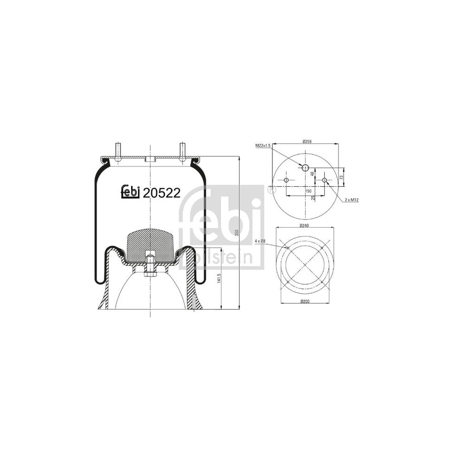 Febi Bilstein 20522 Boot, Air Suspension
