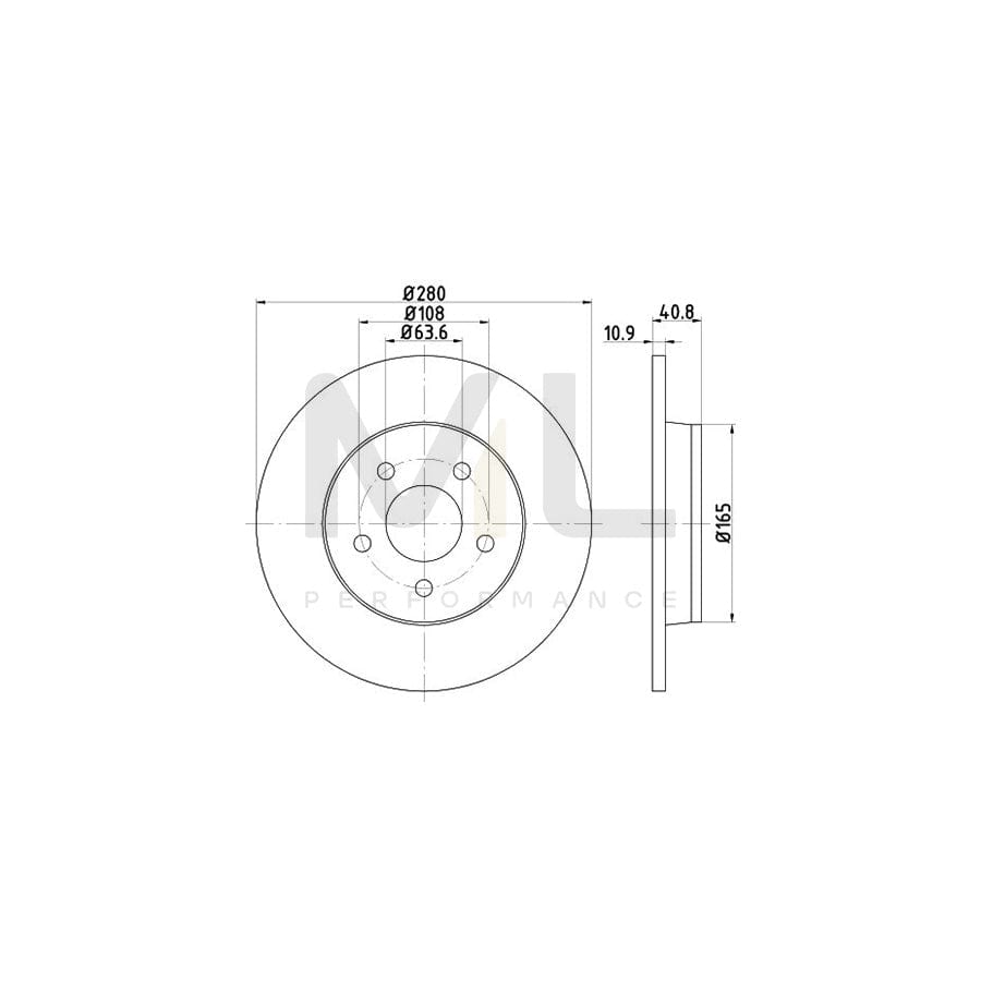 TEXTAR 92133800 Brake Disc Solid, without wheel hub, without wheel studs | ML Performance Car Parts