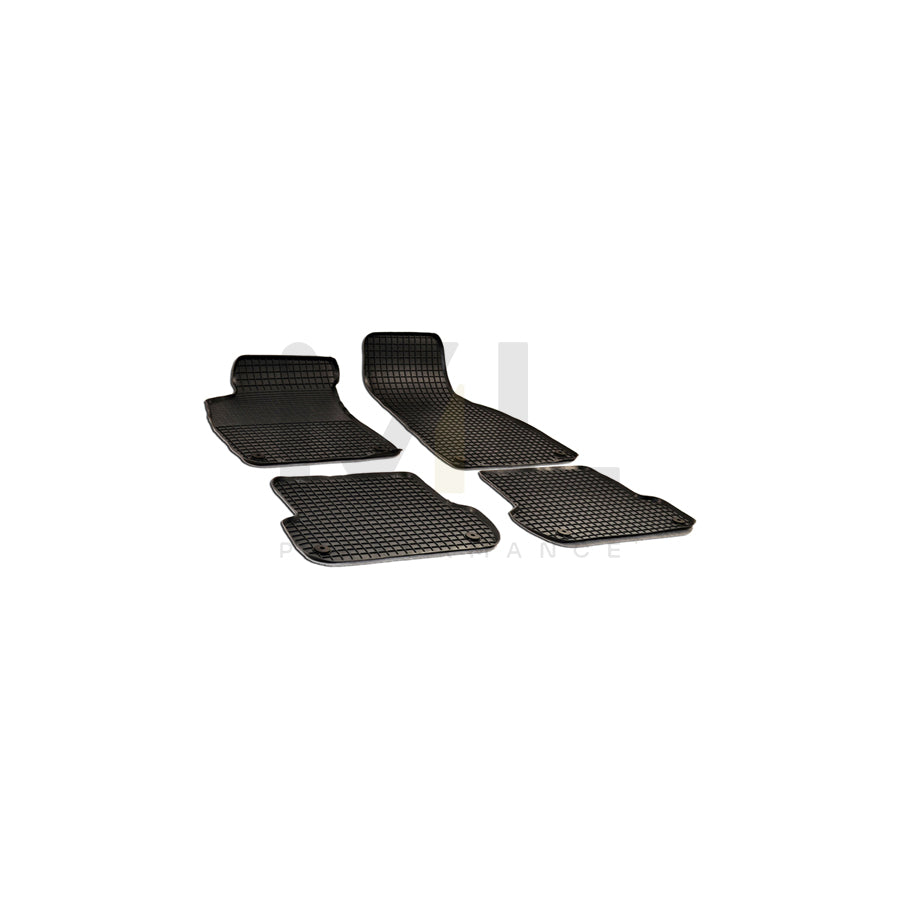 WALSER 50793 Floor mat set Elastomer, Front and Rear, Quantity: 4, Black