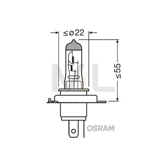 OSRAM NIGHT BREAKER UNLIMITED 64193NBU-01B Bulb, spotlight for HYUNDAI H-1 / iLoad Cargo (TQ) H4 12V 60/55W P43t Halogen