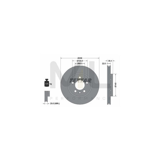 TEXTAR PRO 92098603 Brake Disc Externally Vented, Coated, without wheel hub, without wheel studs | ML Performance Car Parts