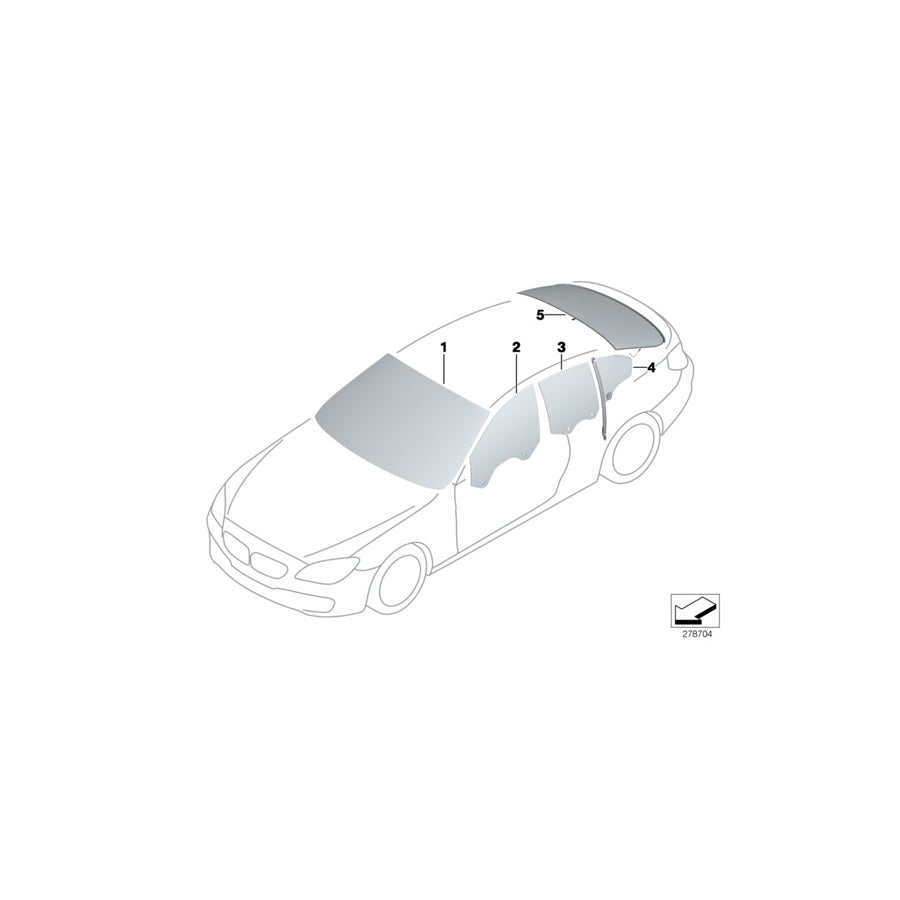 Genuine BMW 51317280755 F13 F12 Green Windshield IR/HUD (Inc. 650iX 4.0, 650iX & 640dX) | ML Performance US Car Parts