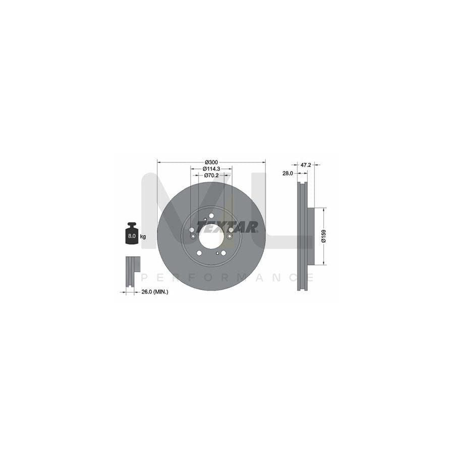 TEXTAR 92110200 Brake Disc Internally Vented, without wheel hub, without wheel studs | ML Performance Car Parts