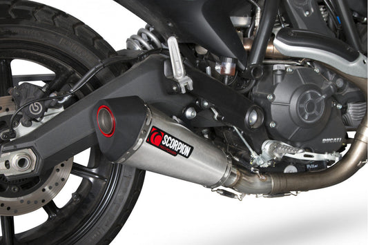 Scorpion RDI62SEO Ducati Scrambler 800 Serket Taper Slip-On - Brushed Stainless Steel Sleeve | ML Performance US US