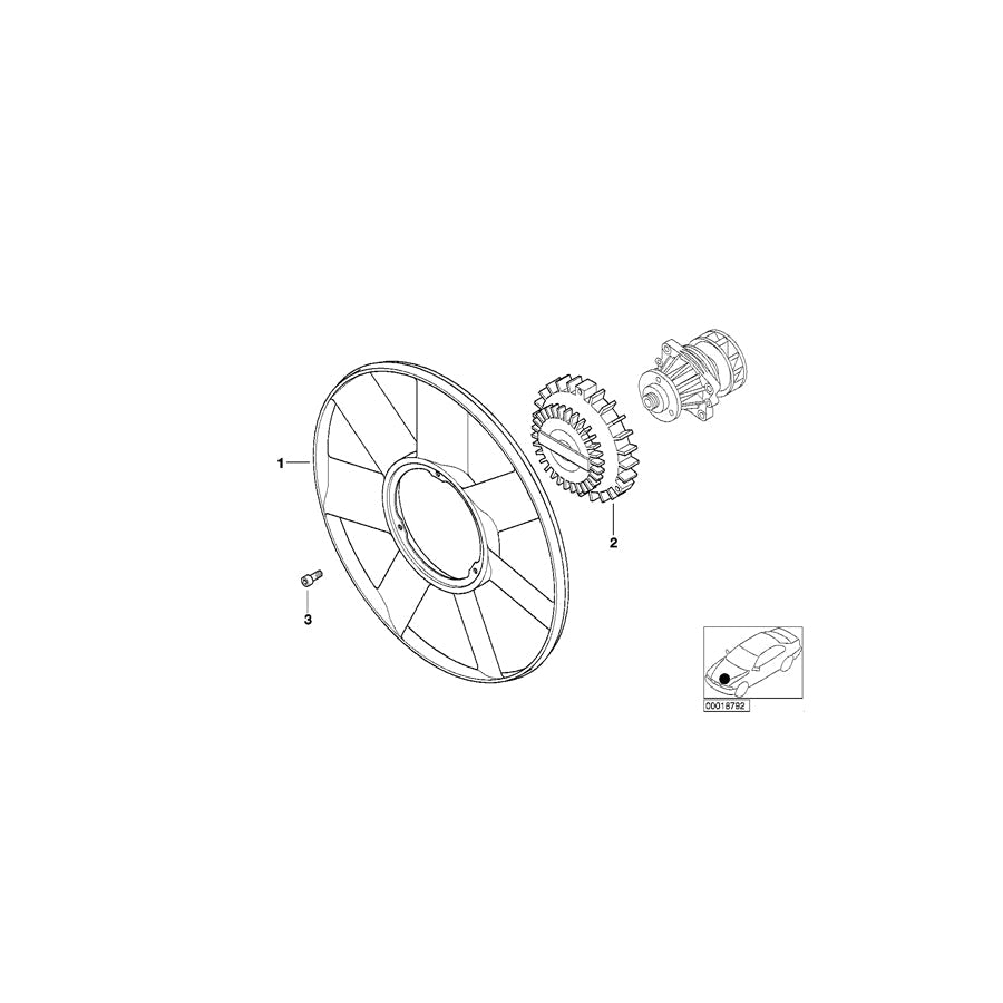 Genuine BMW 11522249373 E46 E65 E38 Fan D=420mm (Inc. 320td, 740d & X5 3.0d) | ML Performance US Car Parts